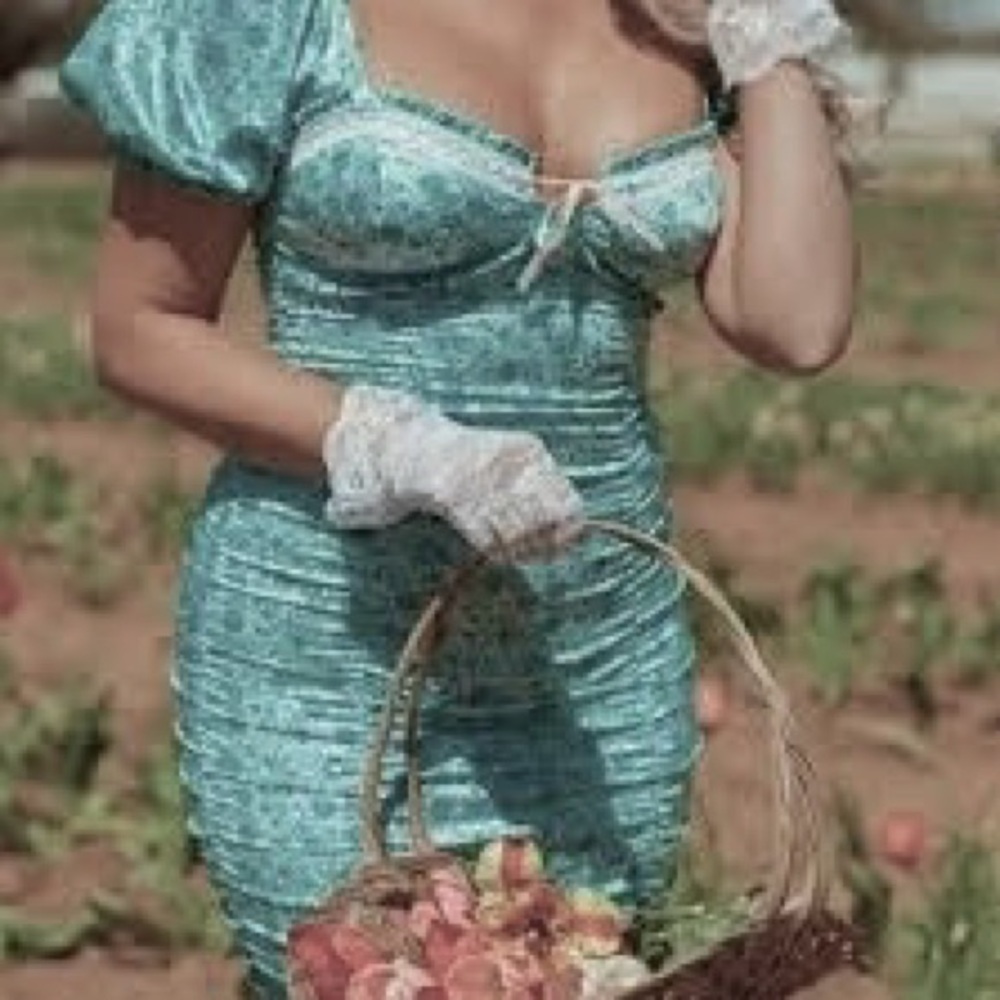 For Love And Lemons Alana Mini Dress in Blue - Picture 2 of 12